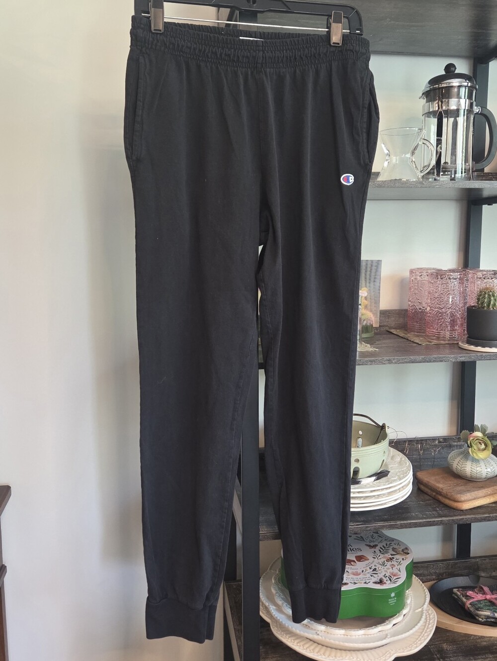 Champion Joggers Sweatpants Medium Faded Black Drawstring 2 Pair